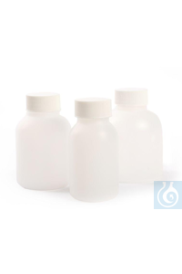 3Articoli simili a: Bottles round small type 100 ml, HDPE, with screw cap, Ø 50 x H 97, mouth 29...